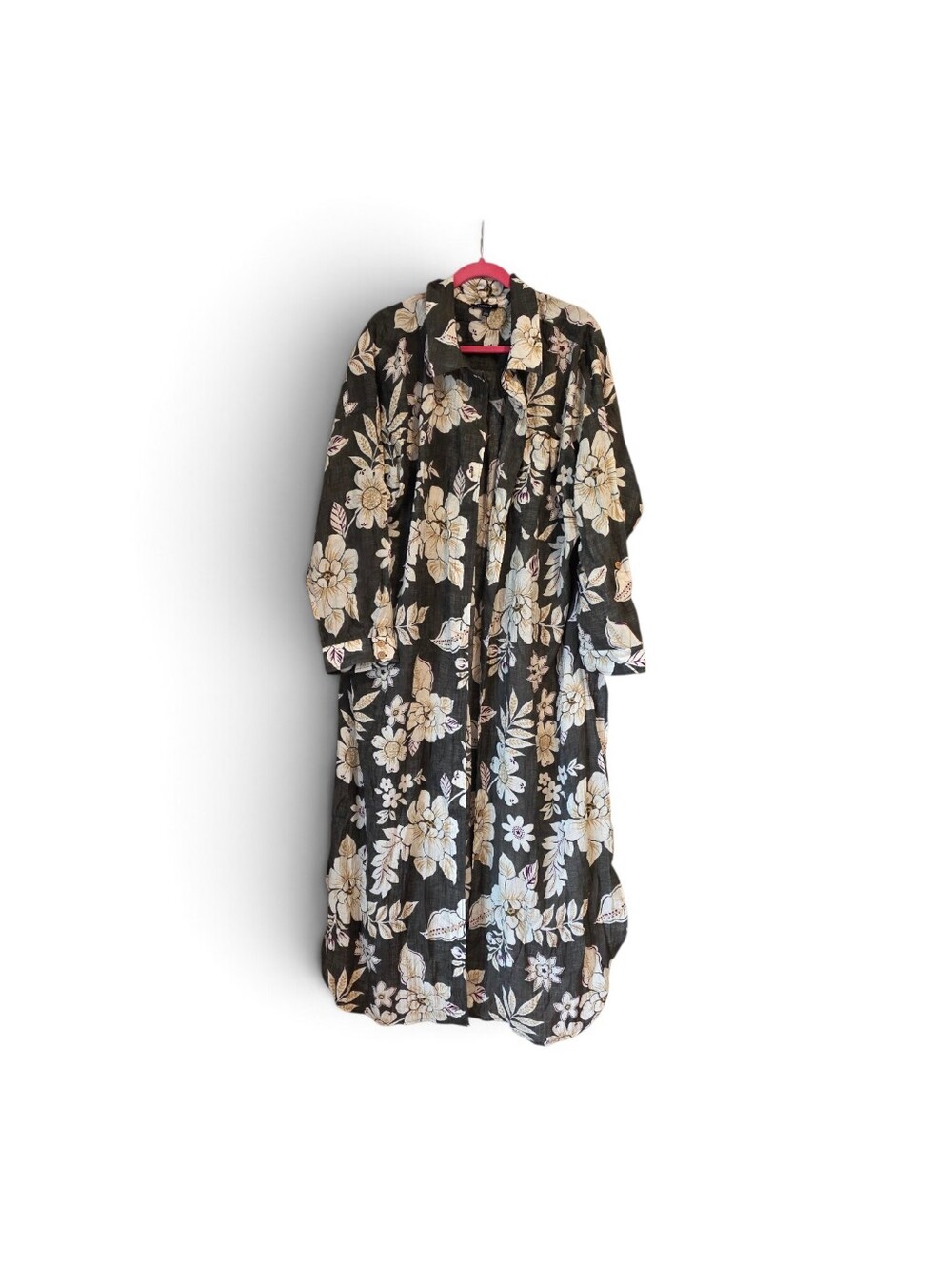 Torrid Size 3 Long Button-up Shirt Kimono In Carissa floral periscope